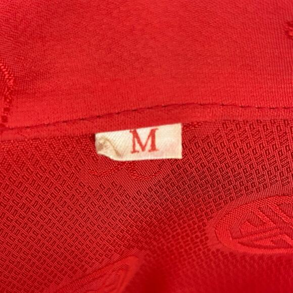 Vintage 70s Boho Red Silk Embroidered Dragon Unisex Kimono Robe Size M - Picture 12 of 15